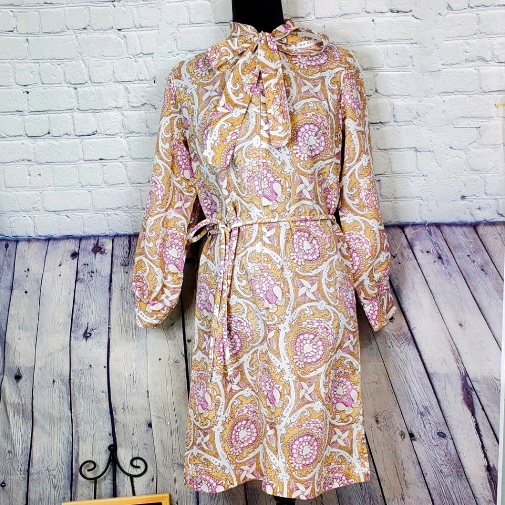 Vintage Portofino Paisley Dress 1970s Sz 12